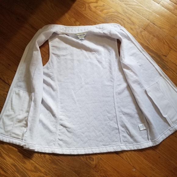 Liz Claiborne Weekend Womens Med White Quilted Jacquard Full Zip Vest w/… - Picture 7 of 12